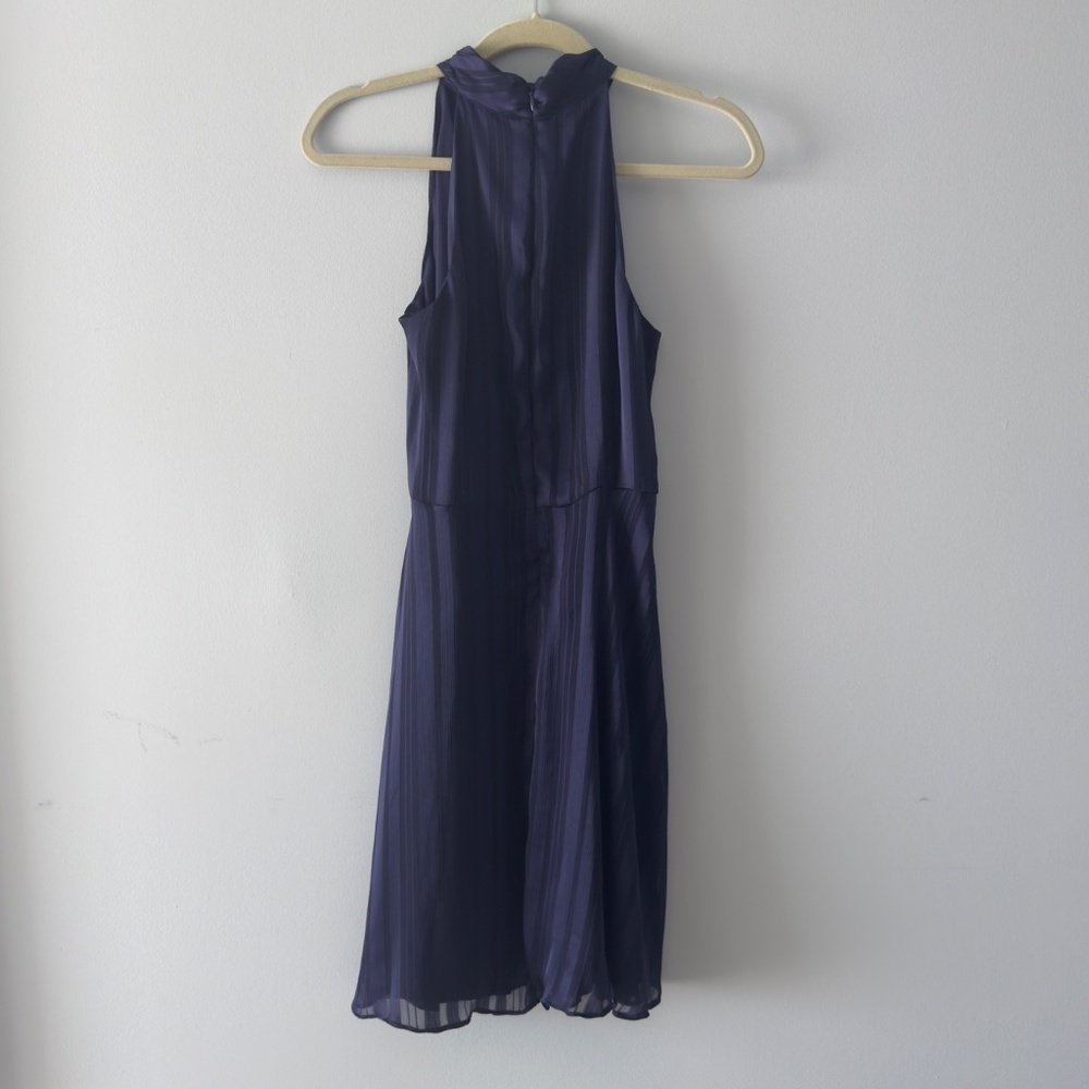 Banana Republic Navy Blue Halter Stripe Dress Size 6 - Picture 8 of 11